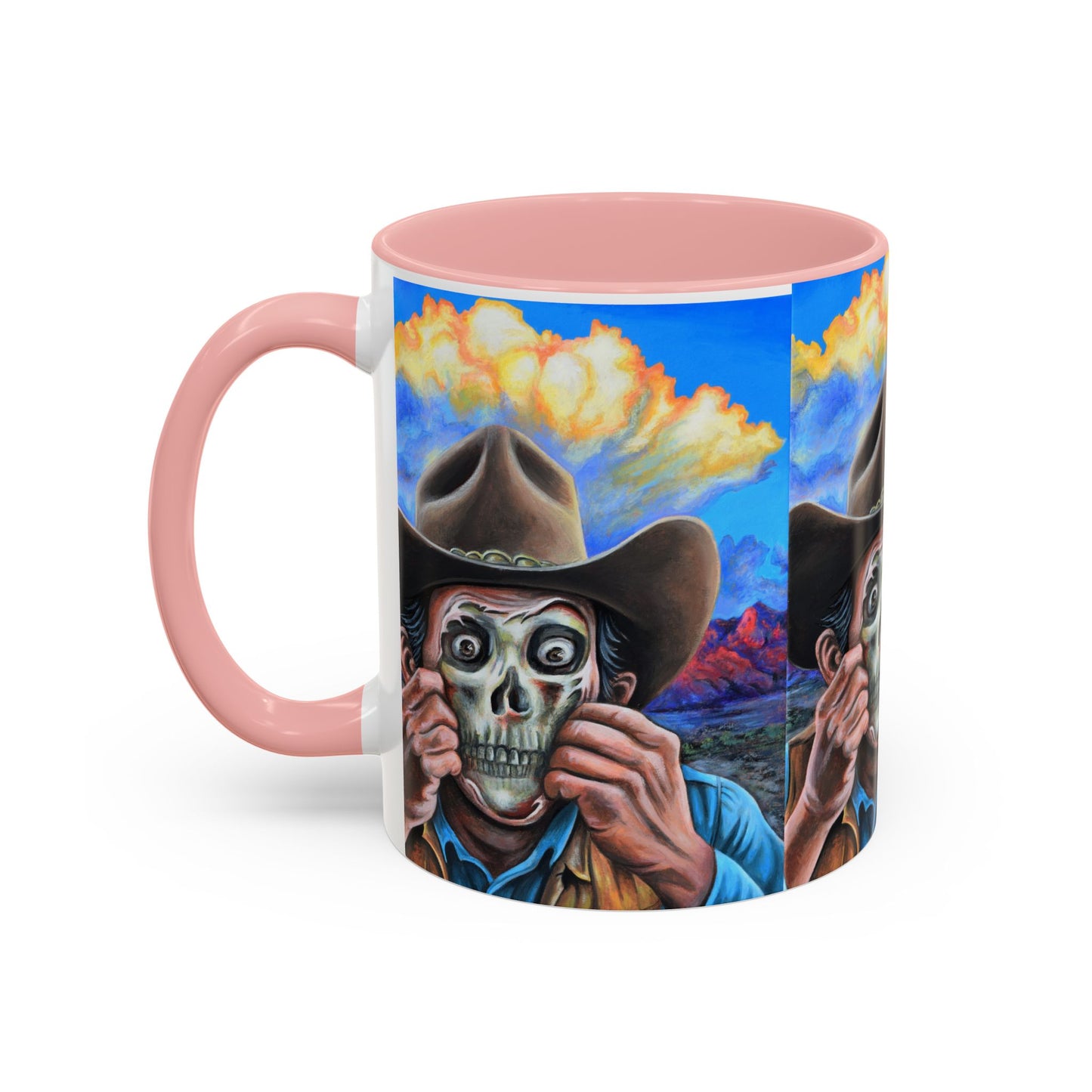 Day of the Dead Accent Coffee Mug, Colorful Skull Design Mug, Halloween Coffee Cup, Gift for Latinos, Unique Art Coffee Mug