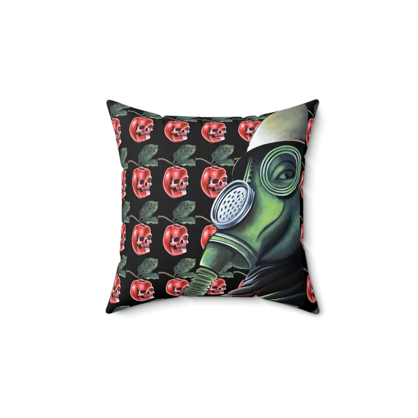 Unique Gas Mask Skull Decorative Pillow - Quirky Home Accent