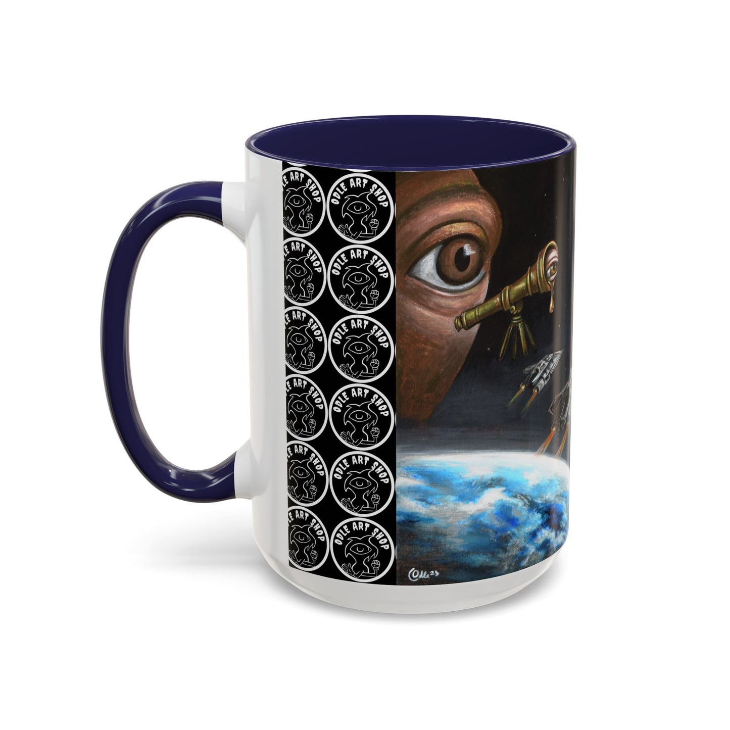 Space Adventure Coffee Mug - Retro Sci‑Fi Crew & Alien Monsters