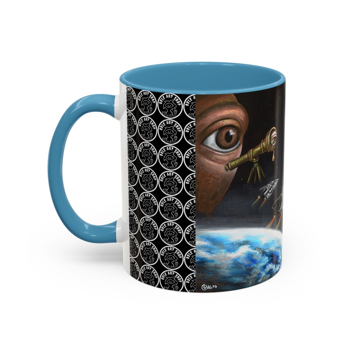 Space Adventure Coffee Mug - Retro Sci‑Fi Crew & Alien Monsters