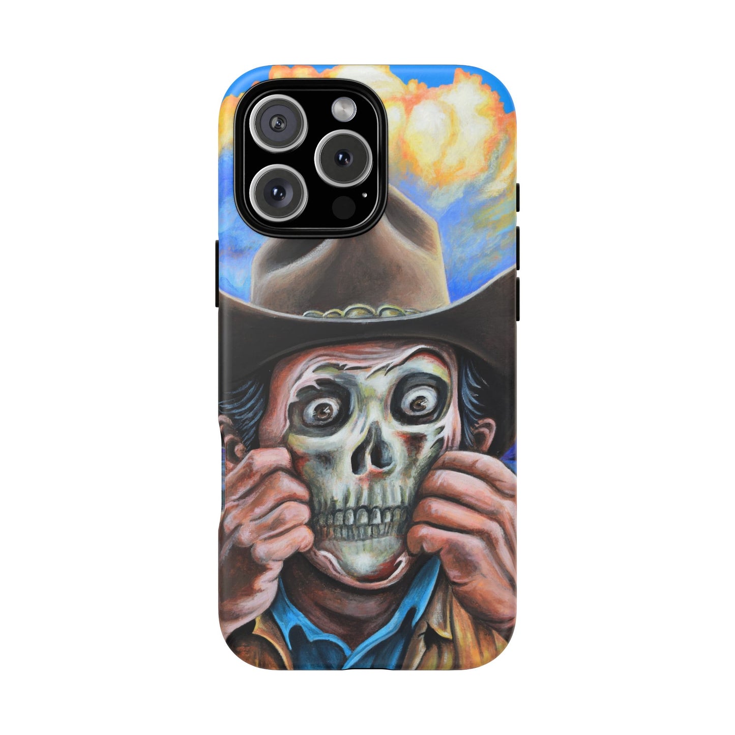Skull Cowboy Phone Case - Tough Cases with Bold Artwork, Unique Gift for Halloween, Bold Aesthetic, Ideal for Music Lovers, [...]