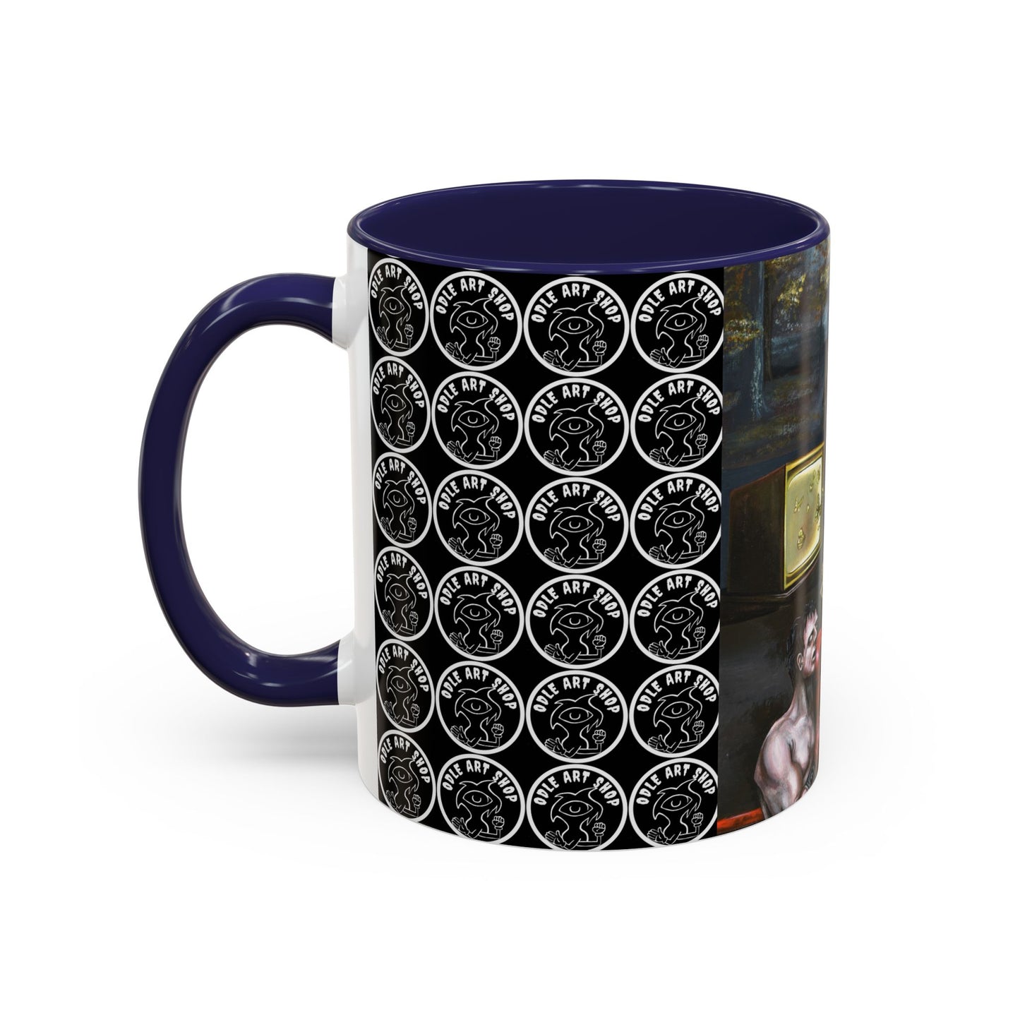 Literary Classics Collage Accent Coffee Mug — Boxing, Butterflies & Dark Forest Art (11/15oz)