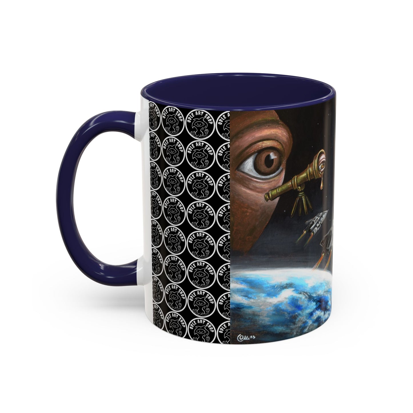 Space Adventure Coffee Mug - Retro Sci‑Fi Crew & Alien Monsters