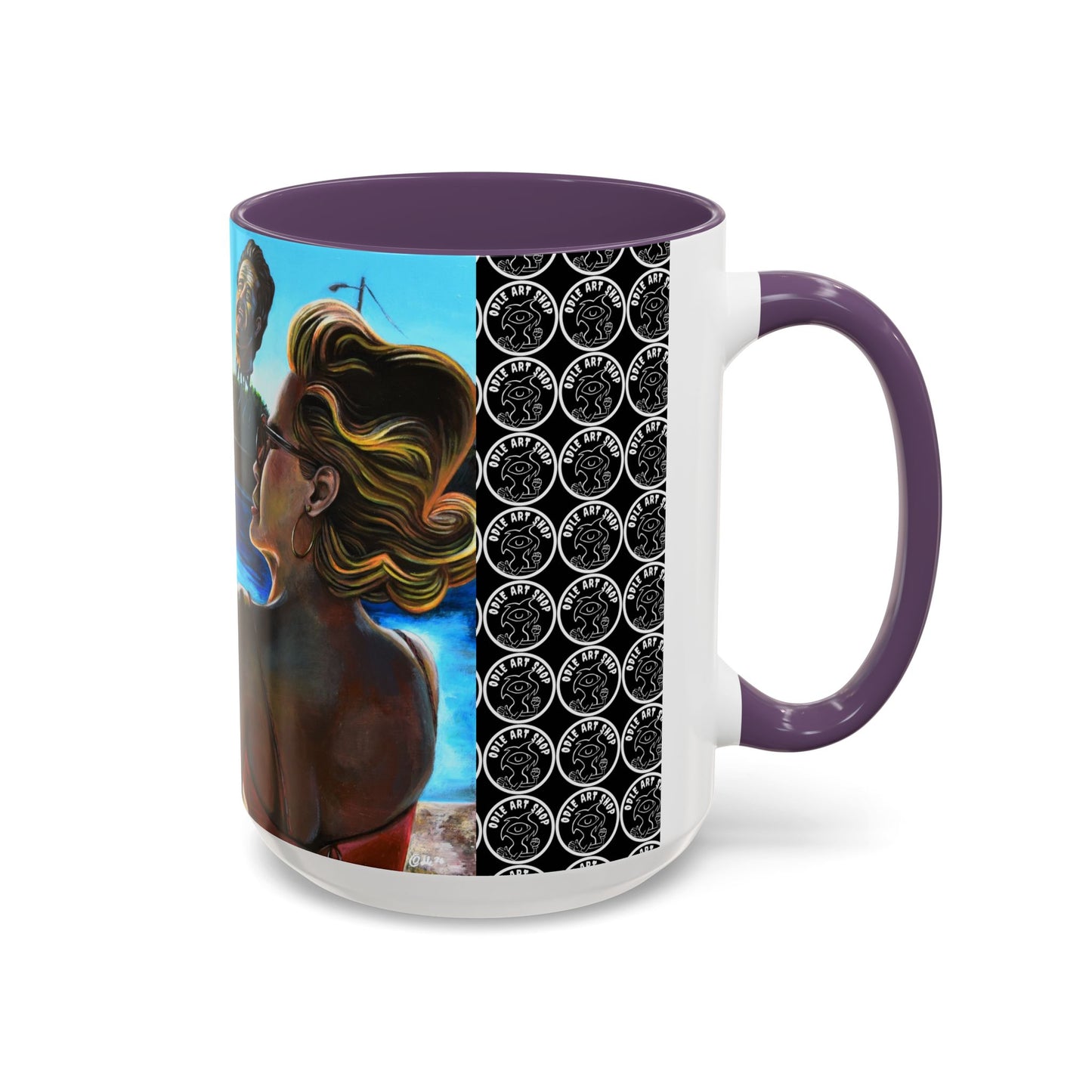 Surreal Poolside Art Coffee Mug — Color Accent 11/15oz