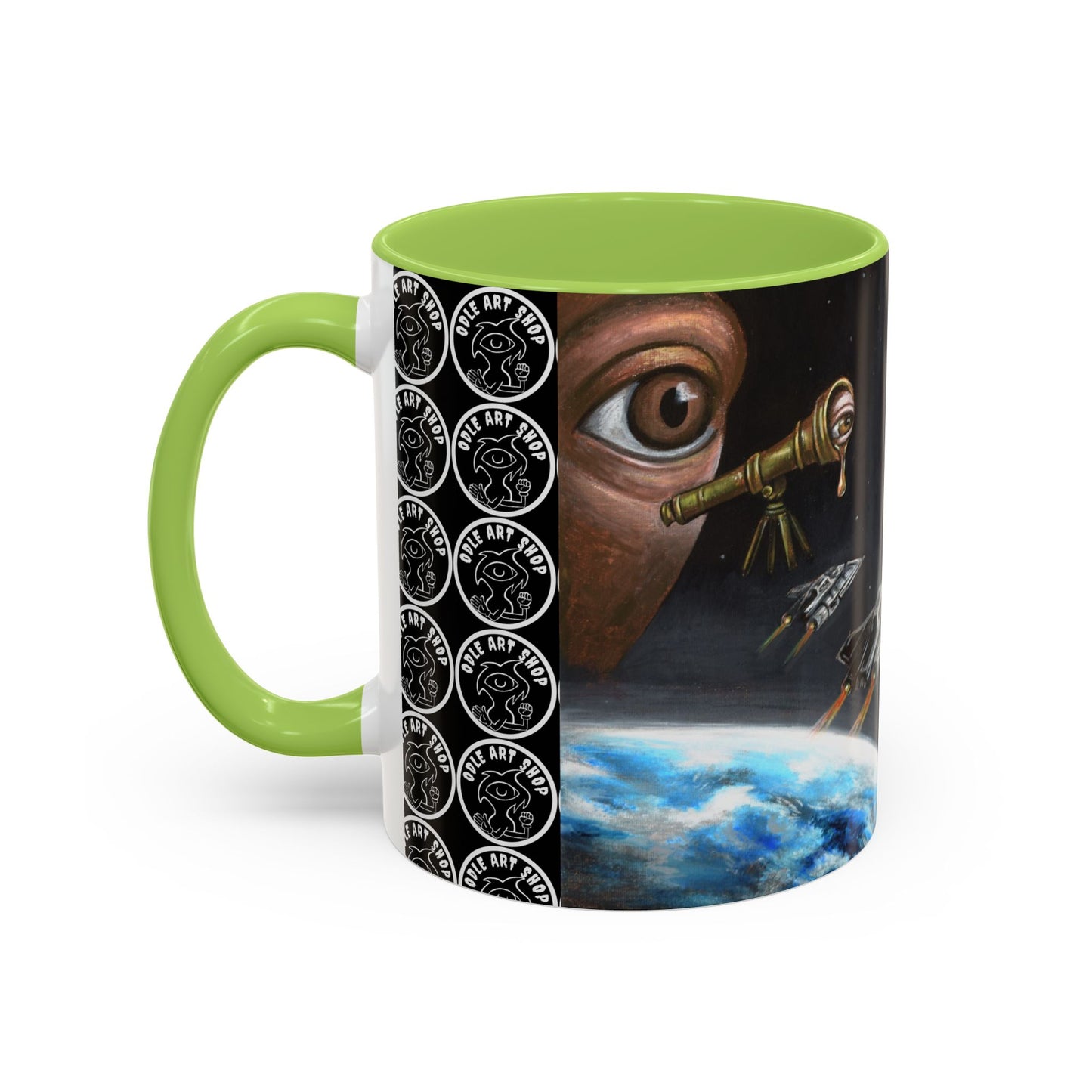 Space Adventure Coffee Mug - Retro Sci‑Fi Crew & Alien Monsters