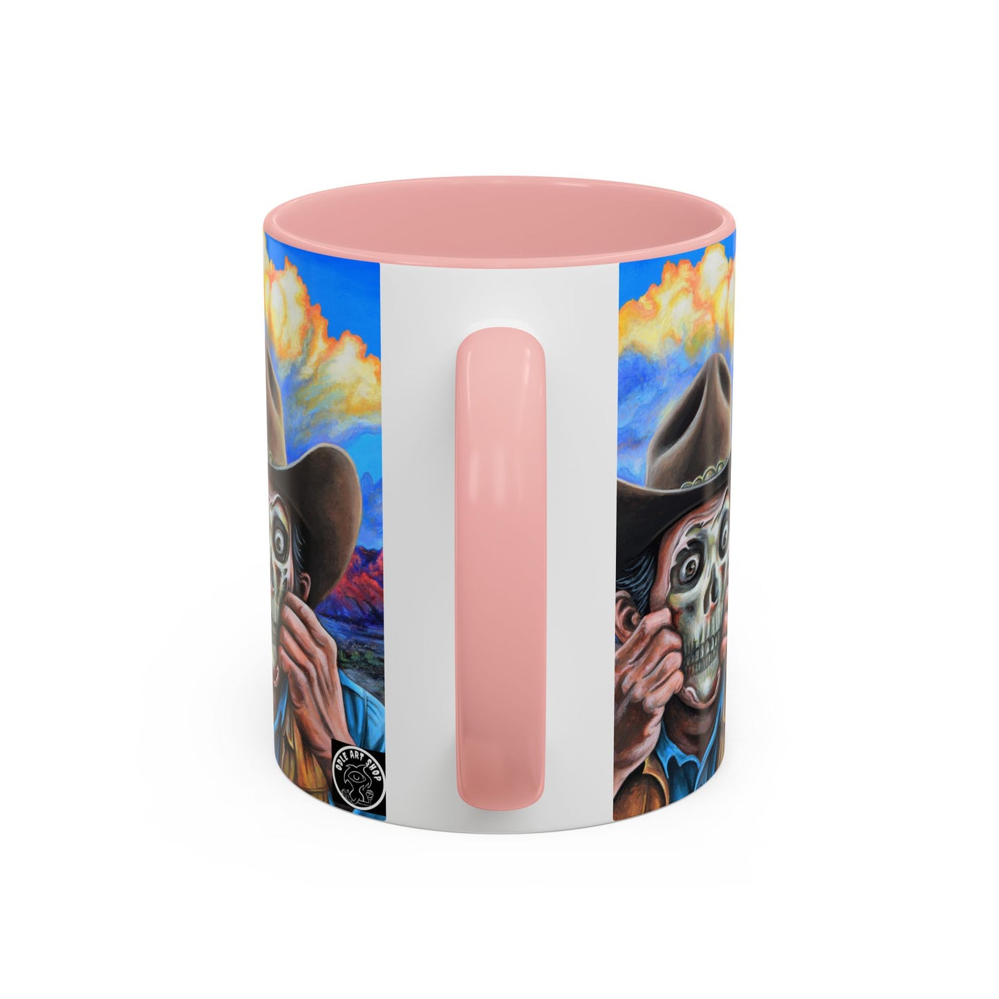 Day of the Dead Accent Coffee Mug, Colorful Skull Design Mug, Halloween Coffee Cup, Gift for Latinos, Unique Art Coffee Mug