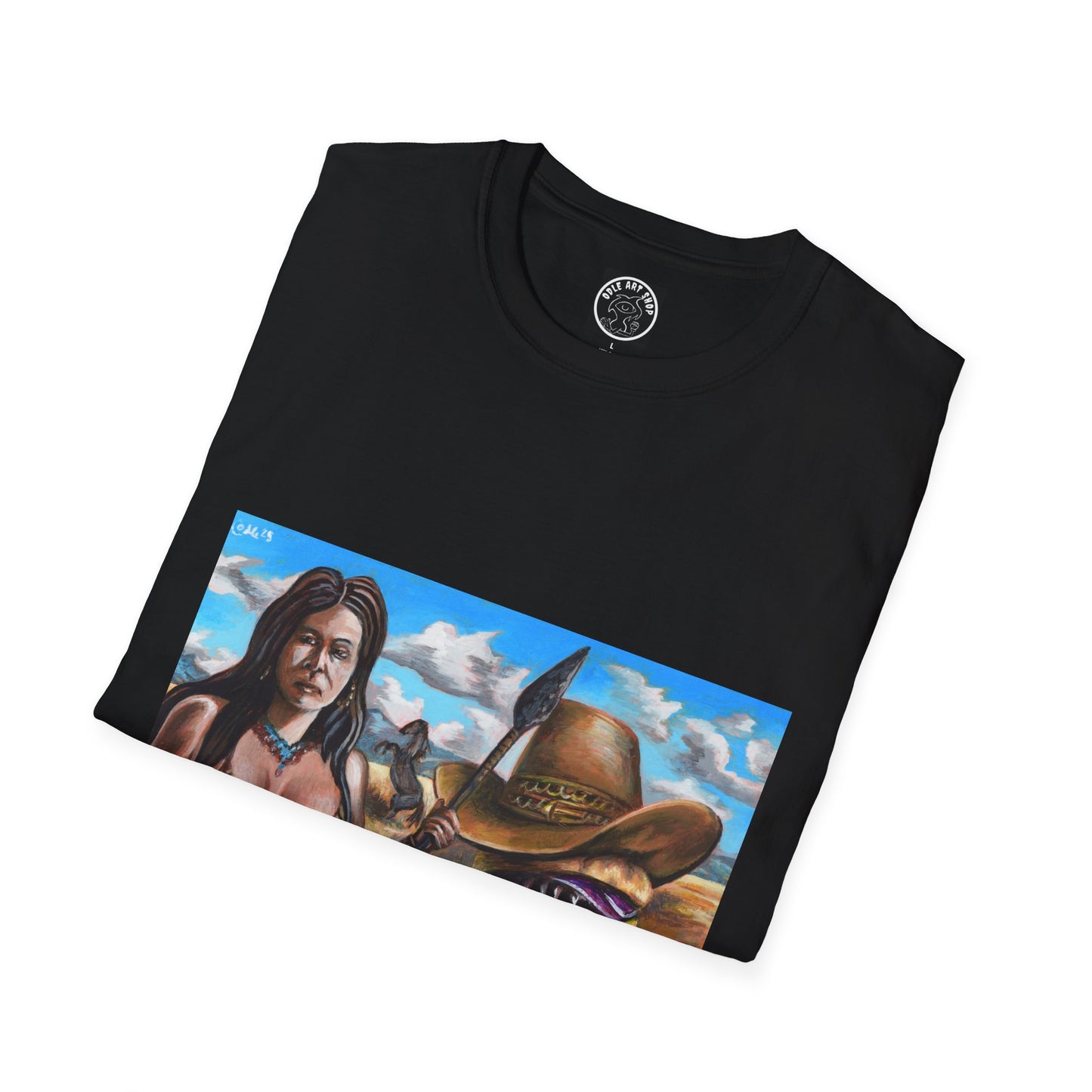 Vibrant Graphic Tee with Western Vibes, Unisex Softstyle T-Shirt, Casual Style, Gift for Cowboys, Everyday Wear, Festival Attire