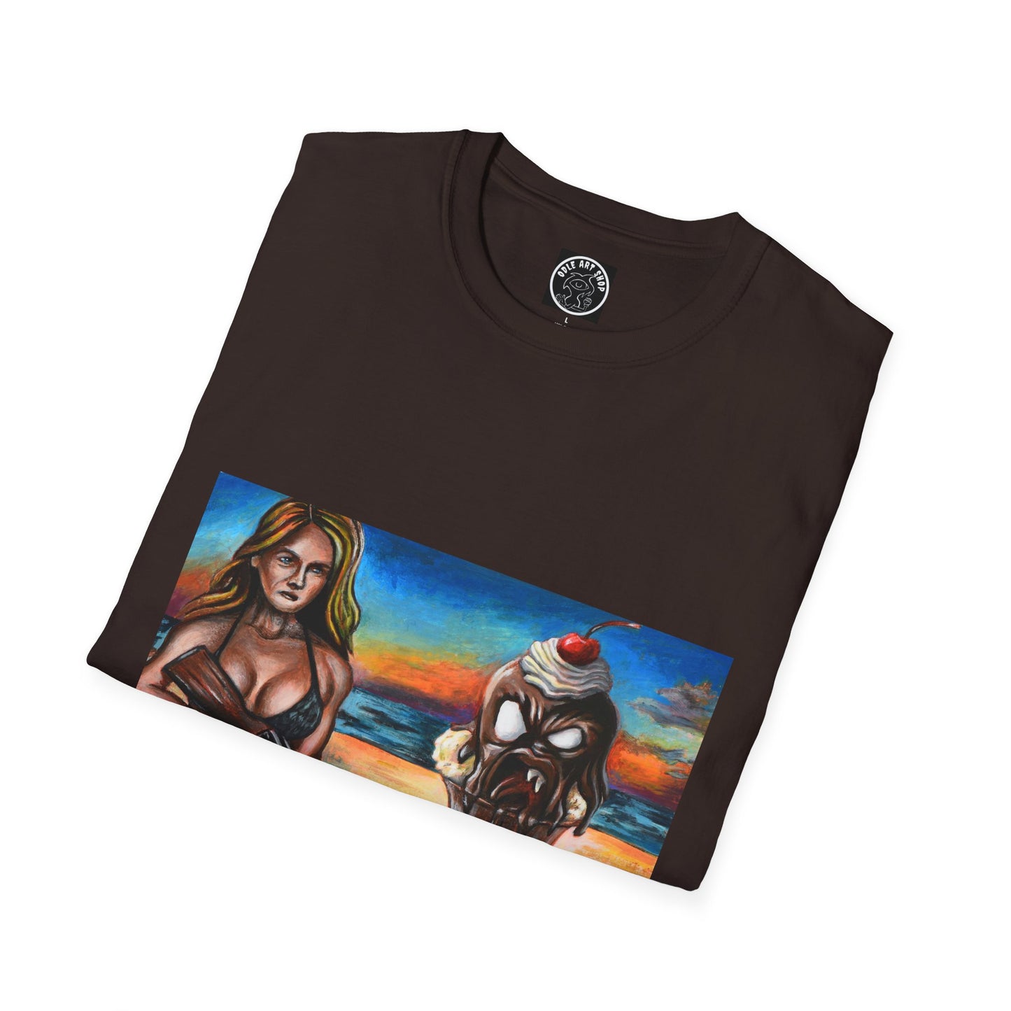 Beach Vibes Graphic Tee, Casual Summer Shirt, Unisex T-Shirt for Beach Lovers, Fun Graphic Shirt, Unique Ice Cream Art