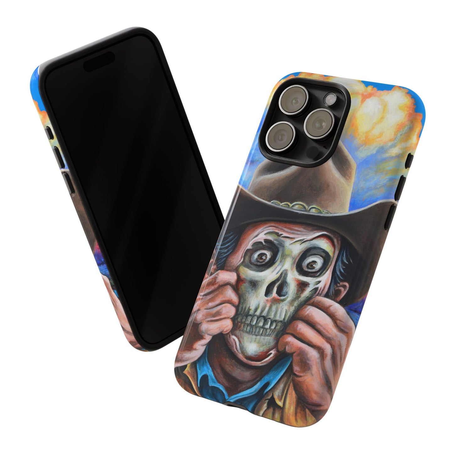 Skull Cowboy Phone Case - Tough Cases with Bold Artwork, Unique Gift for Halloween, Bold Aesthetic, Ideal for Music Lovers, [...]