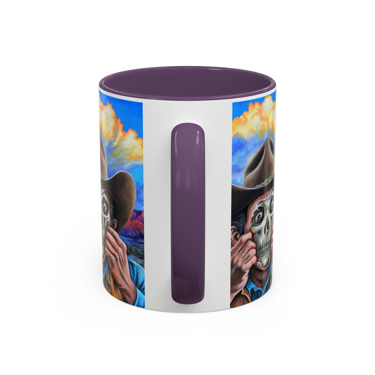 Day of the Dead Accent Coffee Mug, Colorful Skull Design Mug, Halloween Coffee Cup, Gift for Latinos, Unique Art Coffee Mug