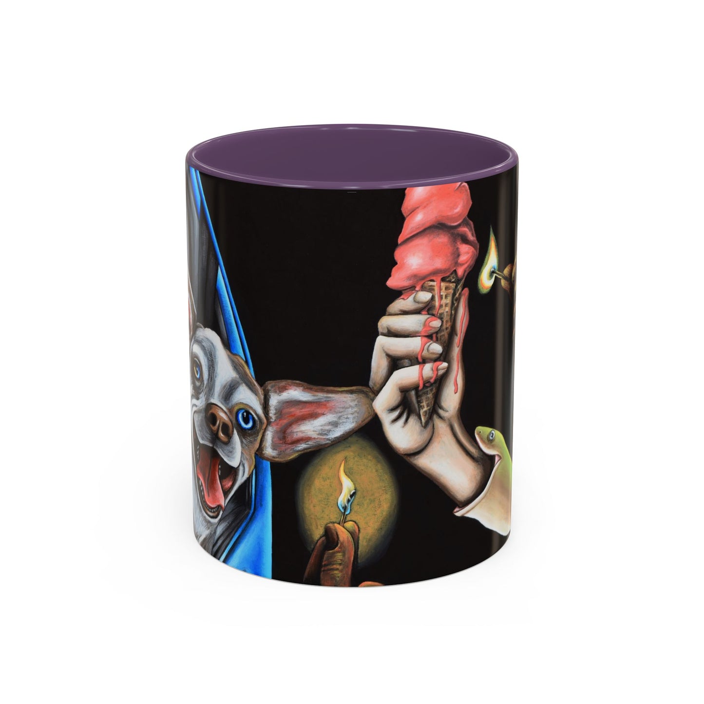 Unique Artistic Accent Coffee Mug with Colorful Ice Cream Design