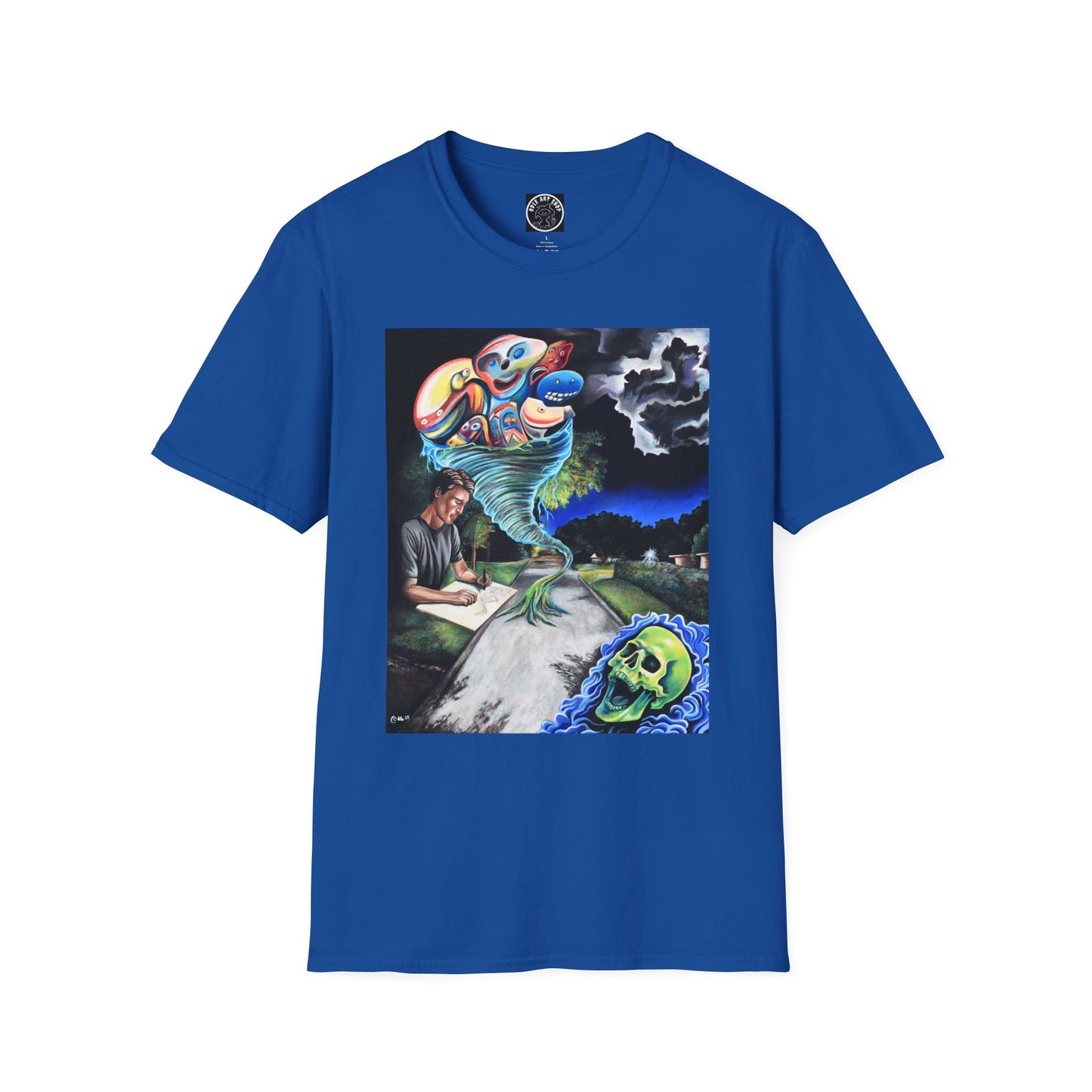 Artistic Unisex Softstyle T-Shirt with Unique Graphic Design, Casual Wear, Graphic Tee, Gift for Art Lovers, Comfortable & Stylish