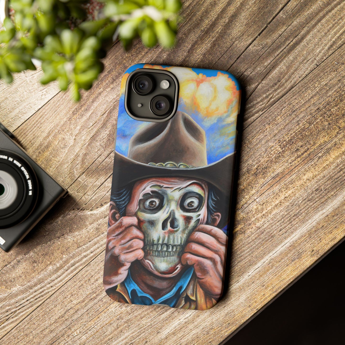 Skull Cowboy Phone Case - Tough Cases with Bold Artwork, Unique Gift for Halloween, Bold Aesthetic, Ideal for Music Lovers, [...]