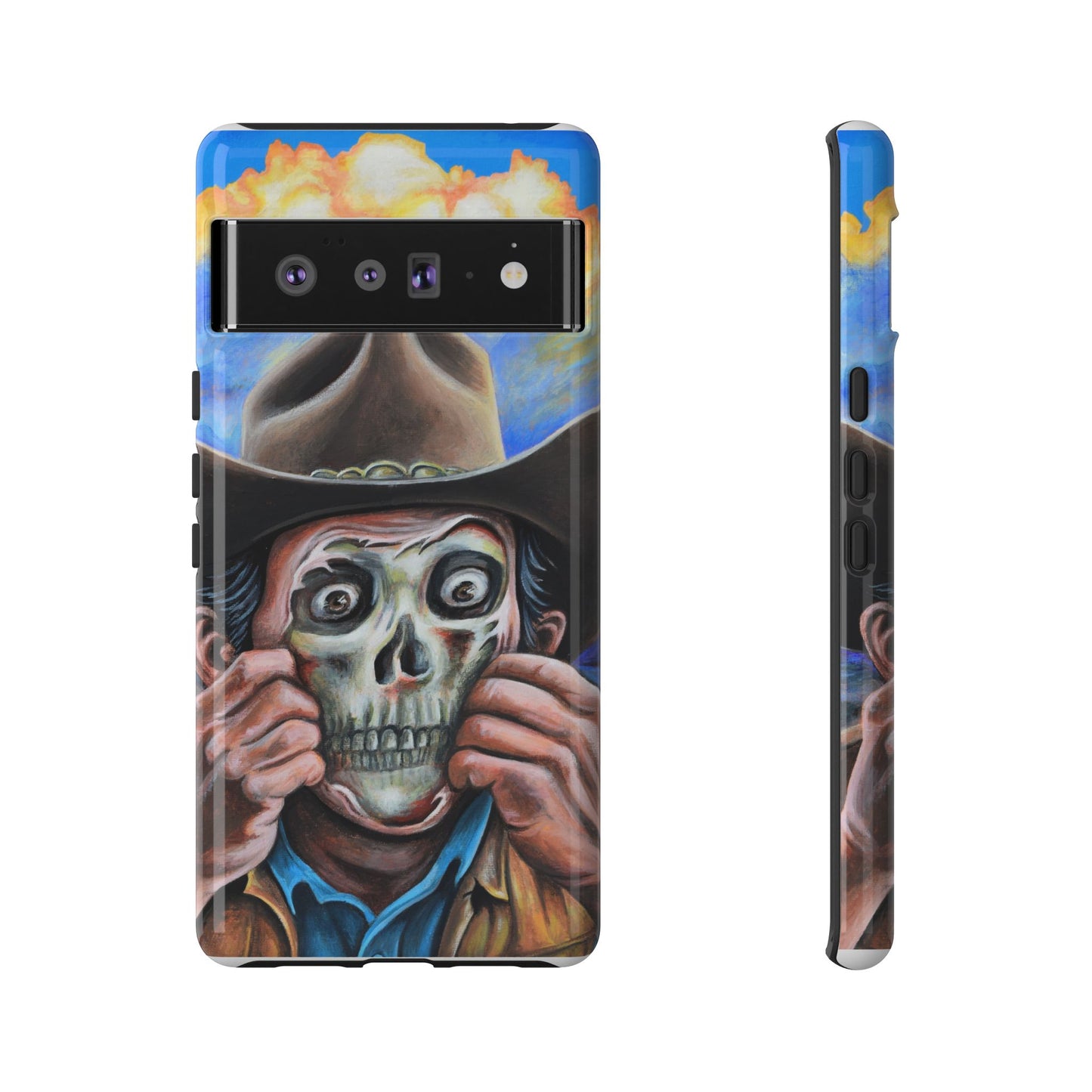Skull Cowboy Phone Case - Tough Cases with Bold Artwork, Unique Gift for Halloween, Bold Aesthetic, Ideal for Music Lovers, [...]