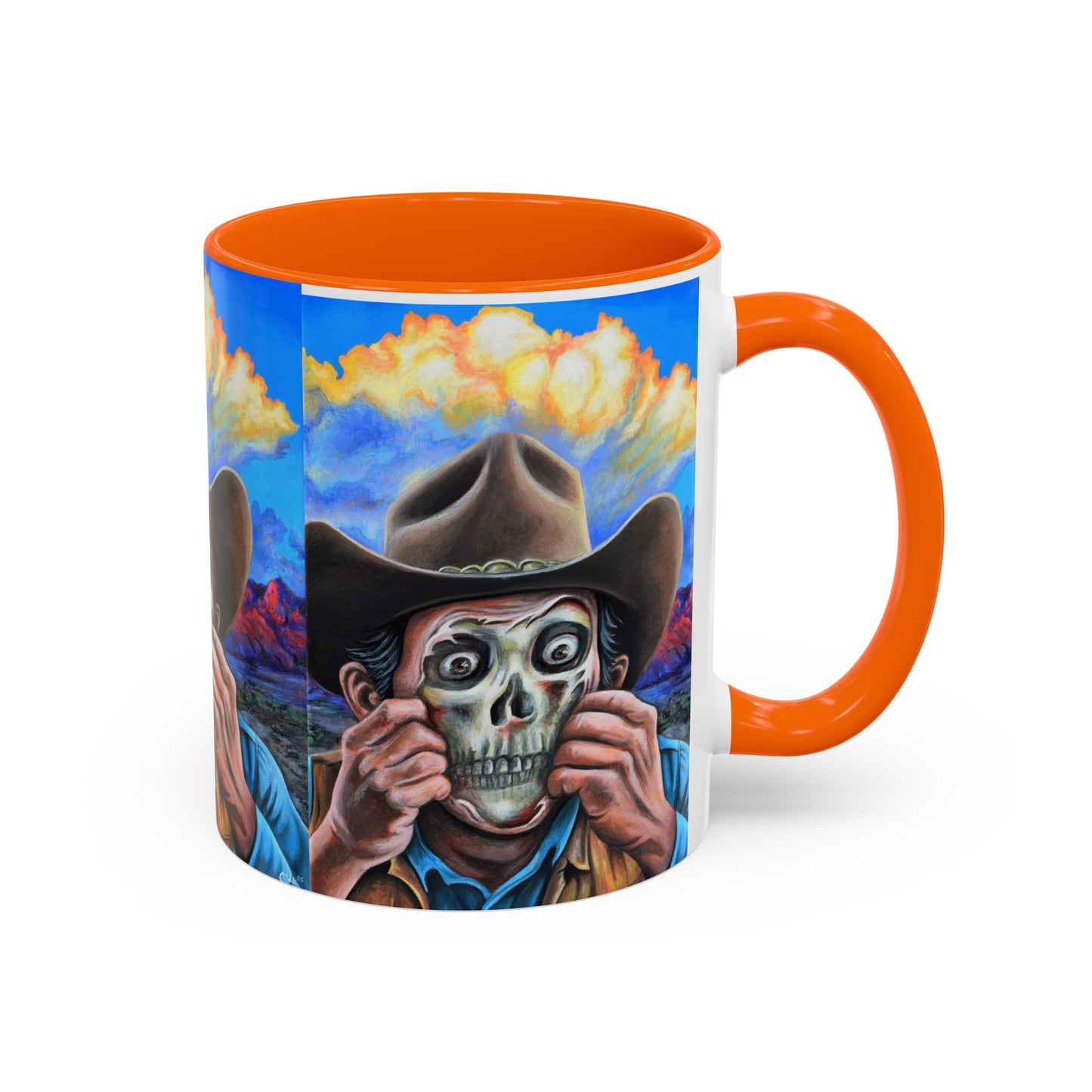 Day of the Dead Accent Coffee Mug, Colorful Skull Design Mug, Halloween Coffee Cup, Gift for Latinos, Unique Art Coffee Mug