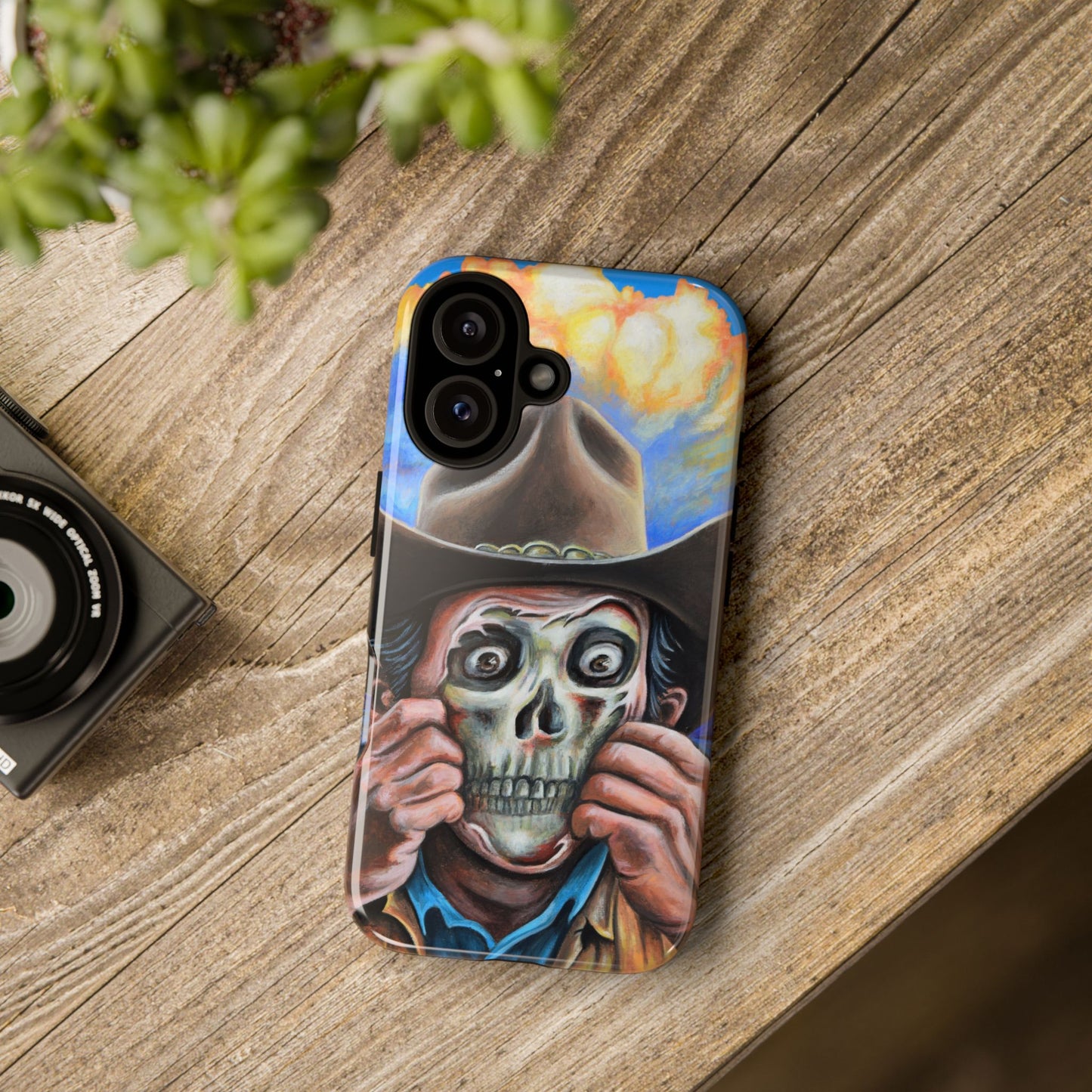 Skull Cowboy Phone Case - Tough Cases with Bold Artwork, Unique Gift for Halloween, Bold Aesthetic, Ideal for Music Lovers, [...]