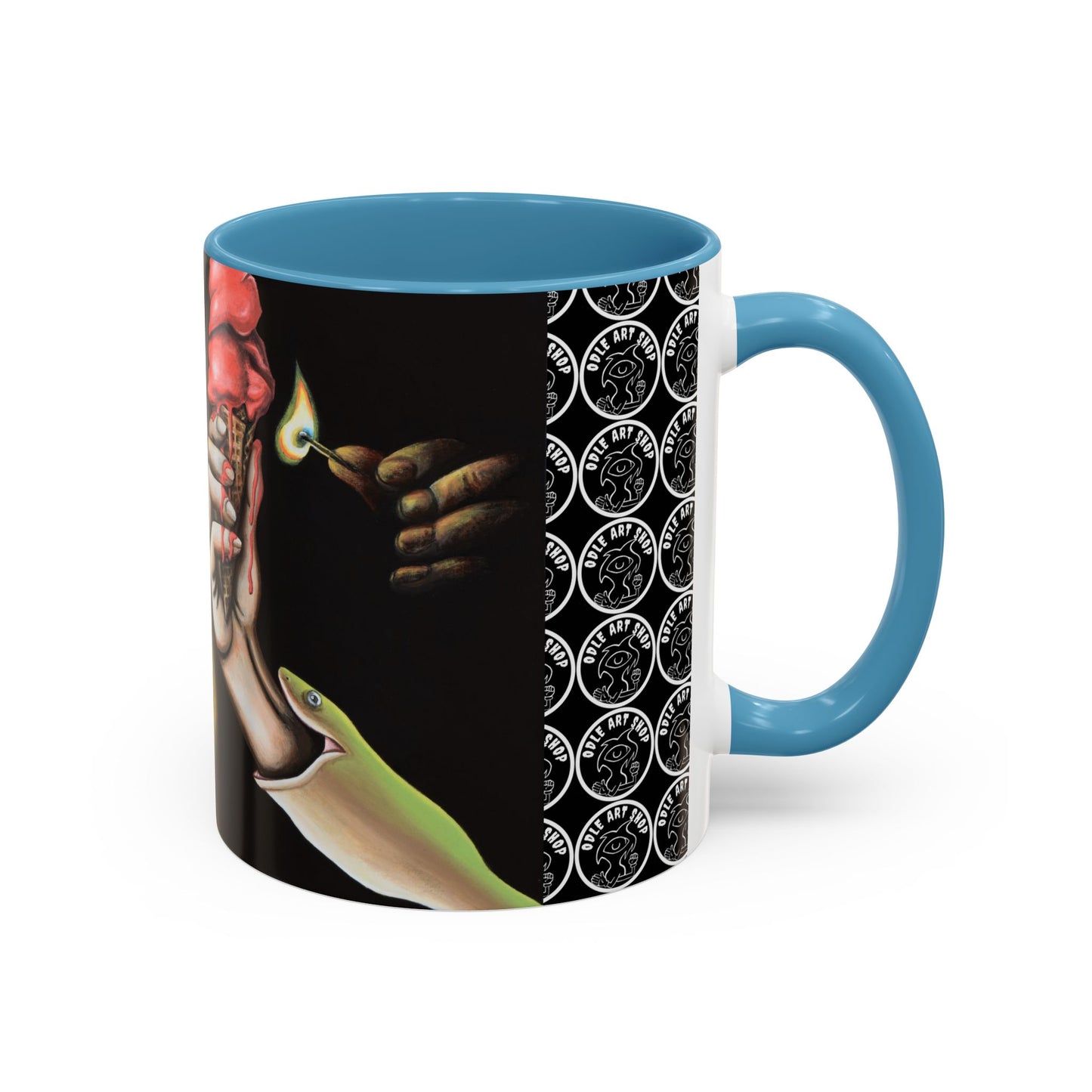 Unique Artistic Accent Coffee Mug with Colorful Ice Cream Design