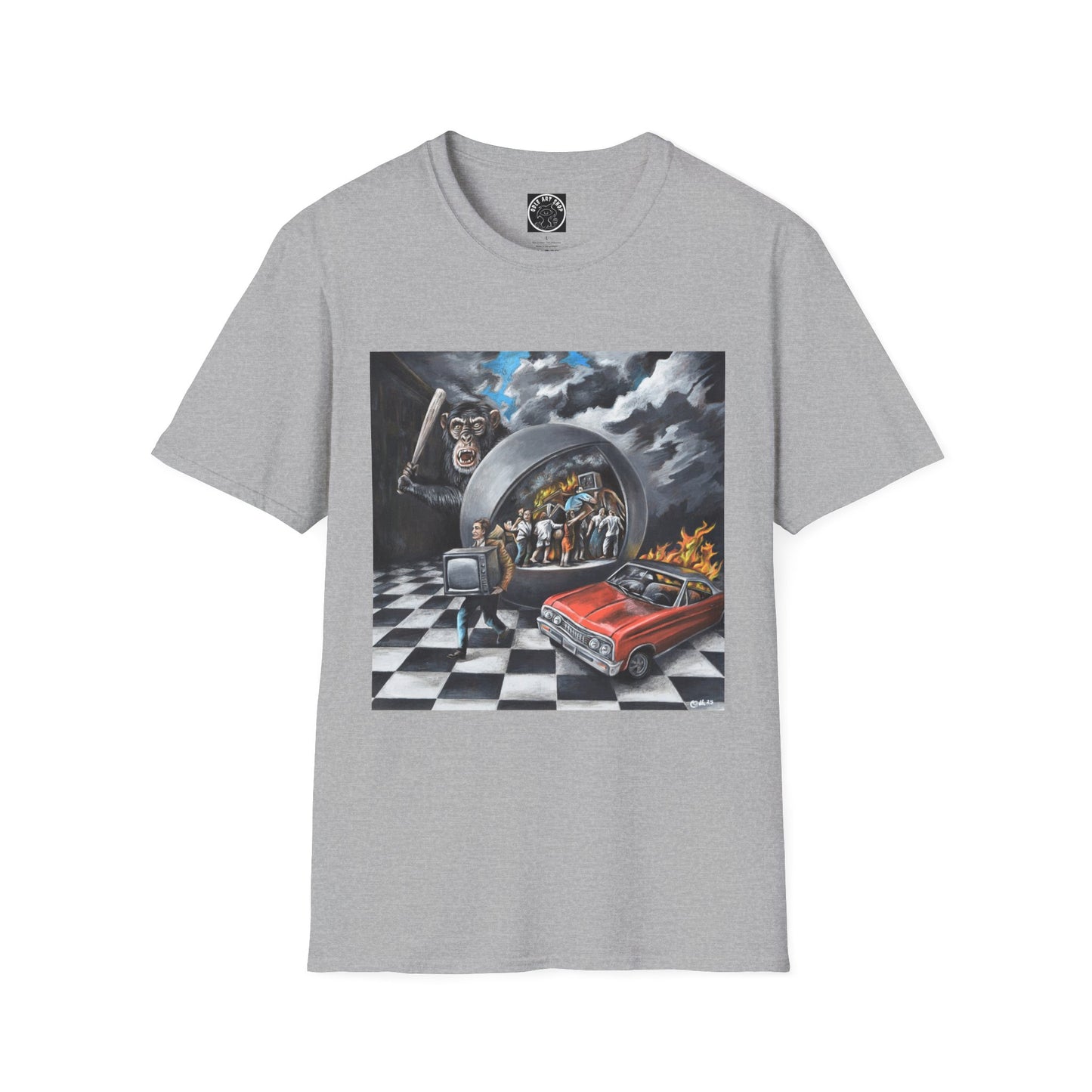 Surreal Roadtrip T-Shirt — Retro Car, Diner Mirror Scene