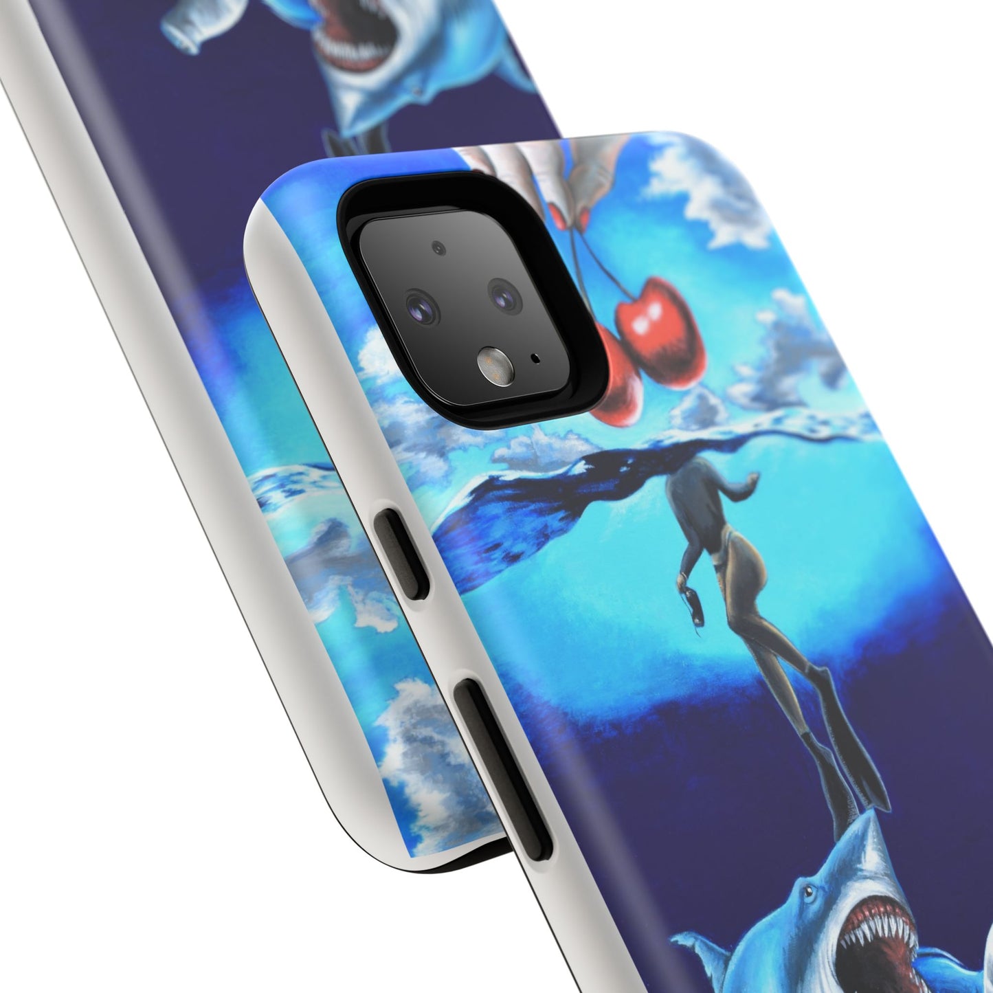 Shark Art Phone Case - Tough Cases, Unique Phone Accessories, Ocean-Inspired Gift, Underwater Art, Fun Phone Cover, Beach Lover Gift