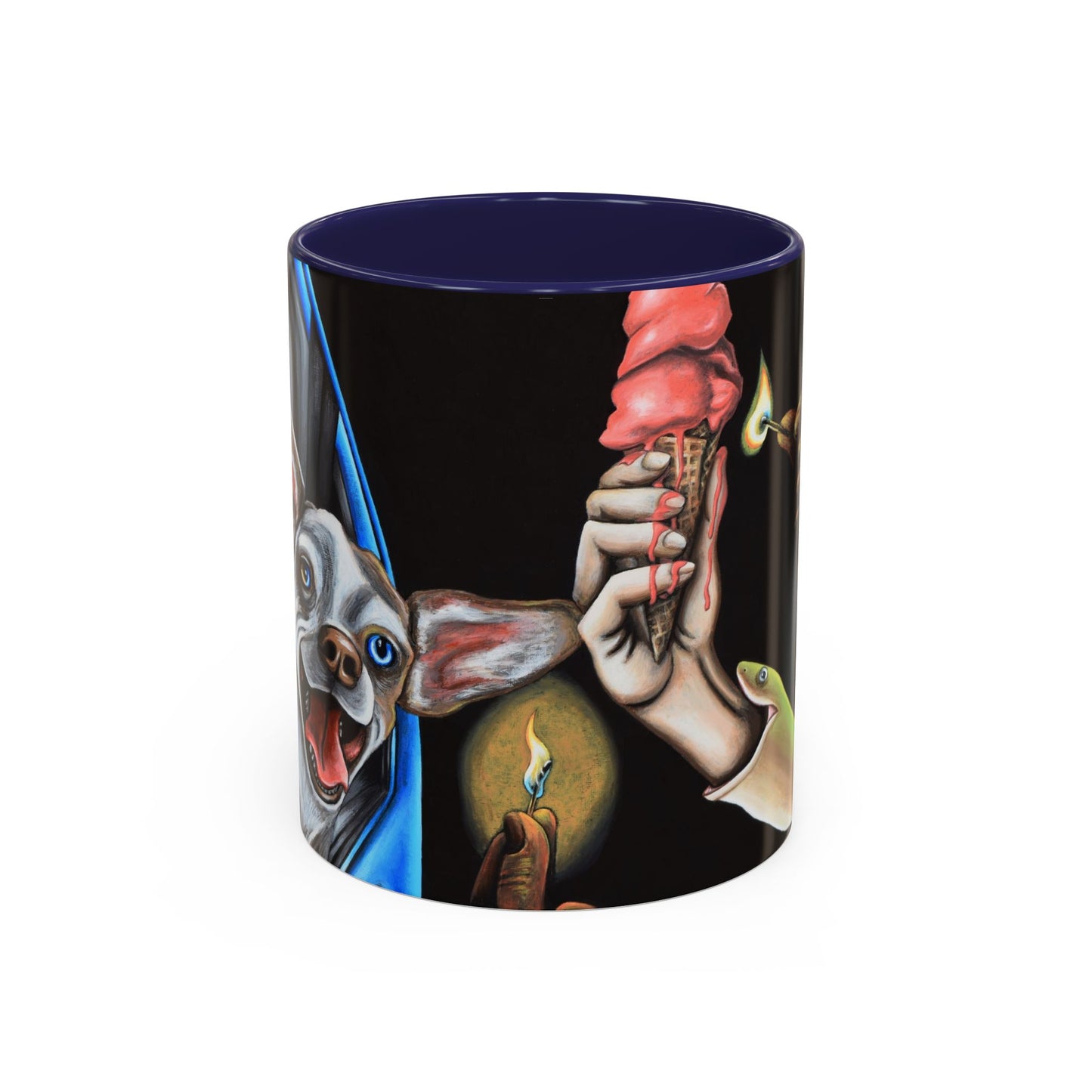 Unique Artistic Accent Coffee Mug with Colorful Ice Cream Design