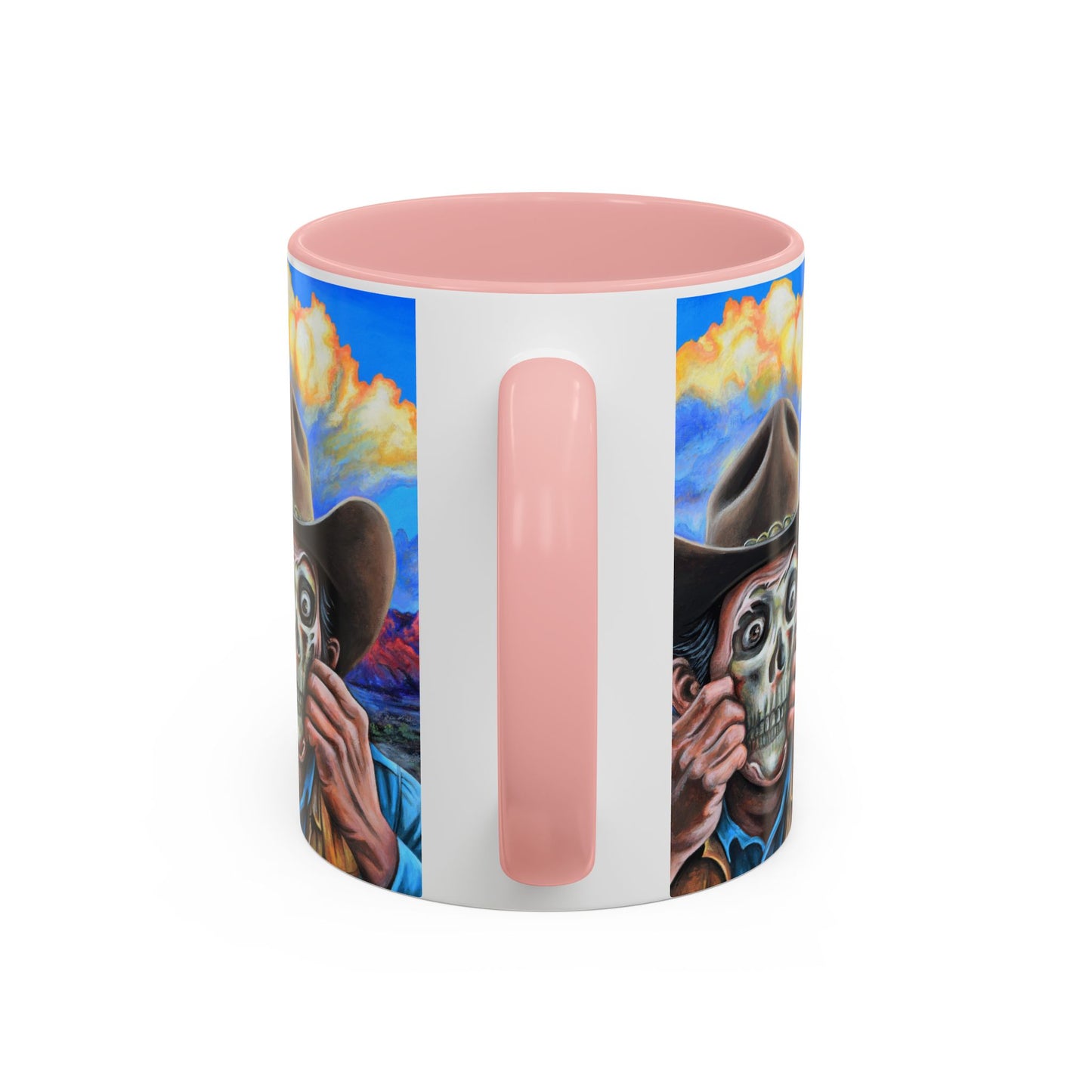 Day of the Dead Accent Coffee Mug, Colorful Skull Design Mug, Halloween Coffee Cup, Gift for Latinos, Unique Art Coffee Mug