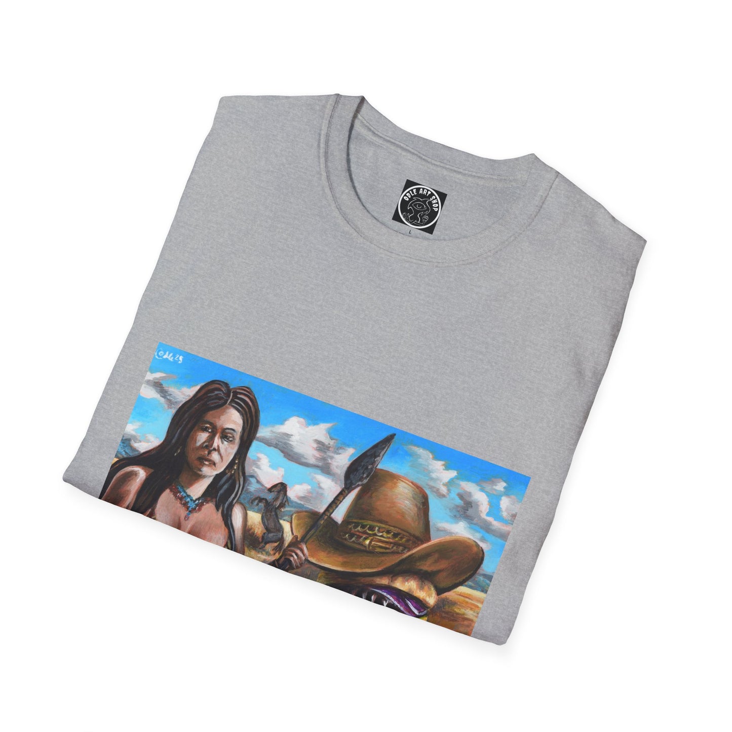 Vibrant Graphic Tee with Western Vibes, Unisex Softstyle T-Shirt, Casual Style, Gift for Cowboys, Everyday Wear, Festival Attire