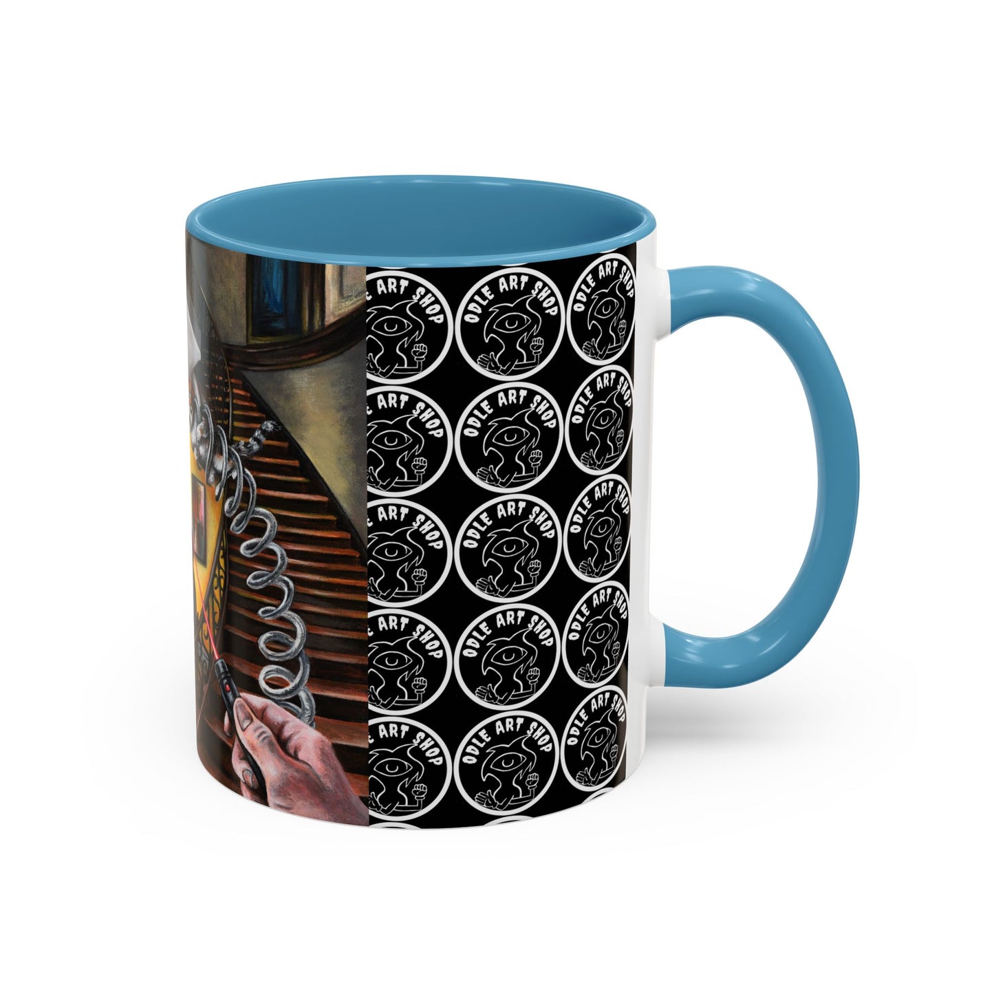 Surreal Dinner Party Accent Coffee Mug — Whimsical Art Coffee Cup (11/15oz)