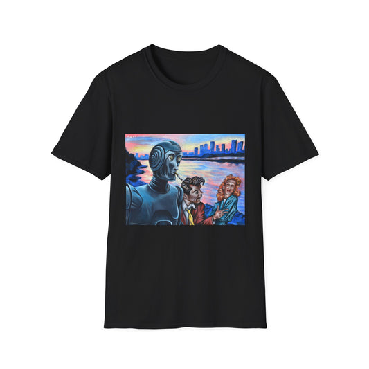 Retro Robot Unisex T-Shirt - Softstyle Graphic Tee for Tech Lovers