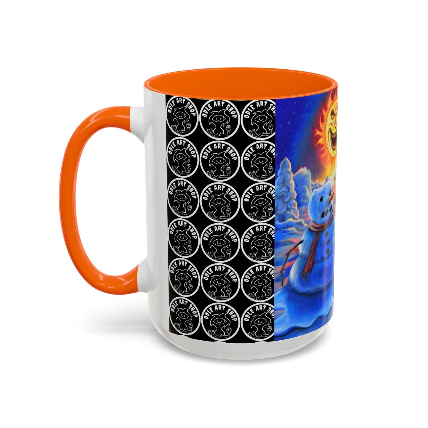 Vibrant Polar Art Coffee Mug | Fun Winter Beverage Cup, Holiday Gift, Unique Decor, Colorful Drinkware, Snowman Design