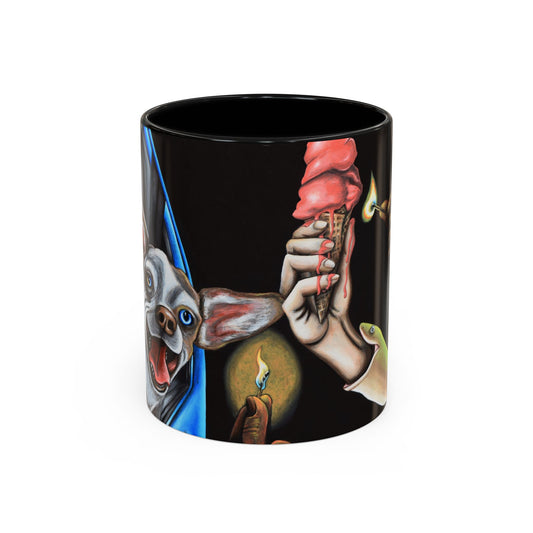 Unique Artistic Accent Coffee Mug with Colorful Ice Cream Design