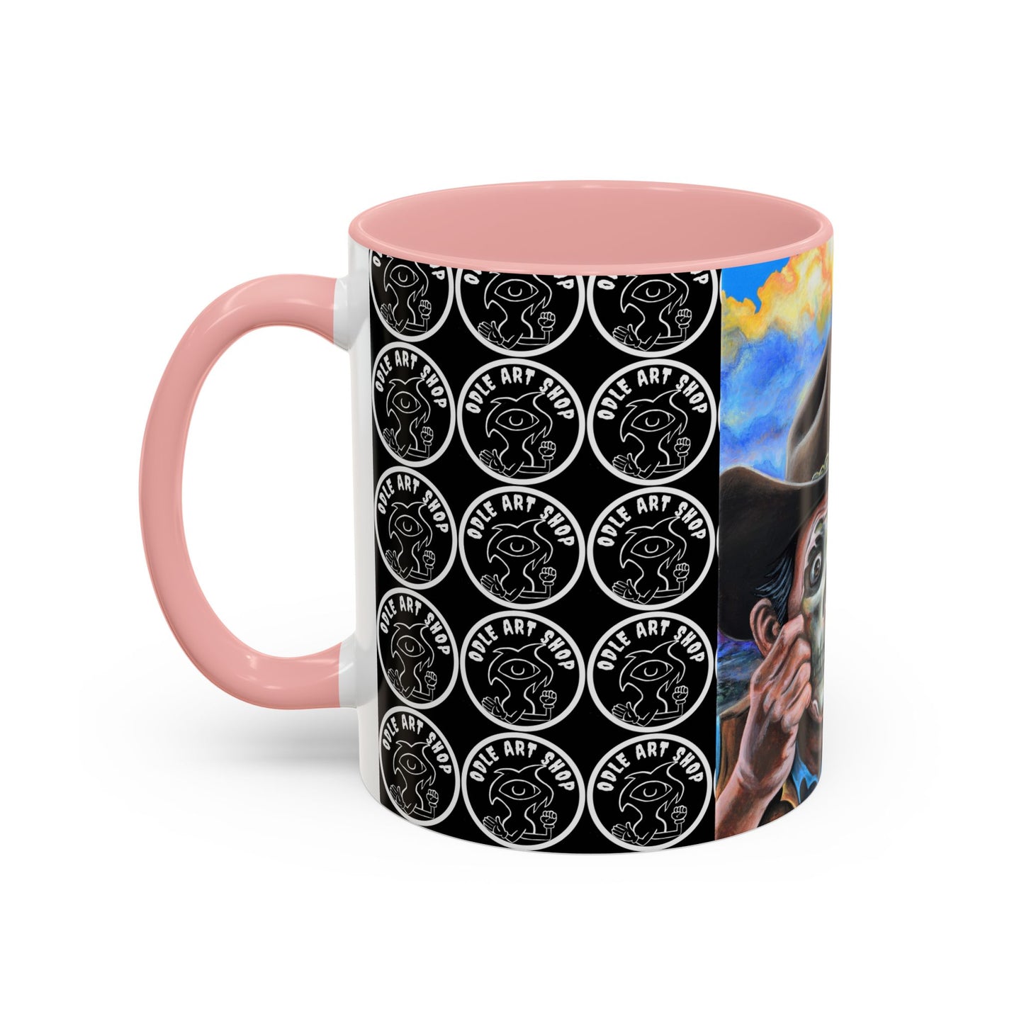 Day of the Dead Accent Coffee Mug, Colorful Skull Design Mug, Halloween Coffee Cup, Unique Art Coffee Mug
