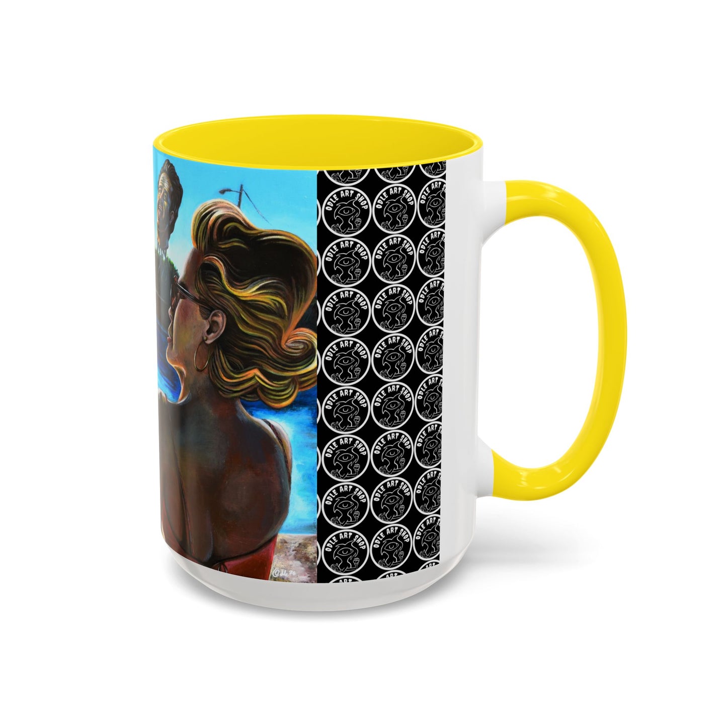 Surreal Poolside Art Coffee Mug — Color Accent 11/15oz