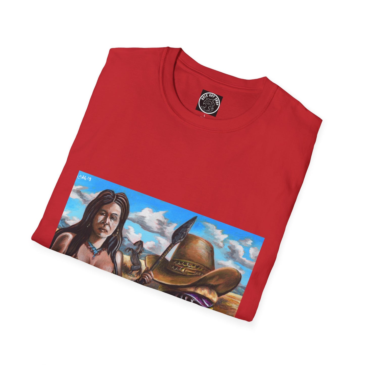 Vibrant Graphic Tee with Western Vibes, Unisex Softstyle T-Shirt, Casual Style, Gift for Cowboys, Everyday Wear, Festival Attire