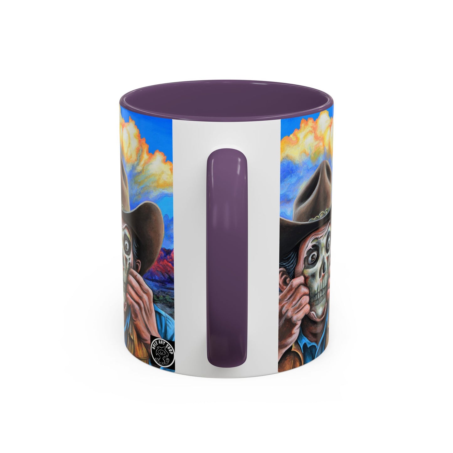 Day of the Dead Accent Coffee Mug, Colorful Skull Design Mug, Halloween Coffee Cup, Gift for Latinos, Unique Art Coffee Mug