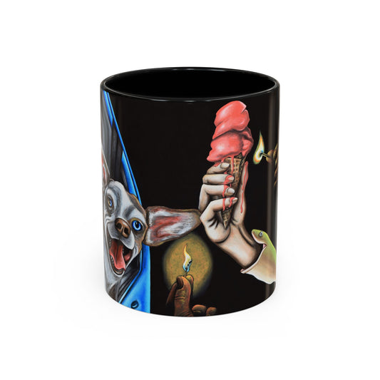 Unique Artistic Accent Coffee Mug with Colorful Ice Cream Design