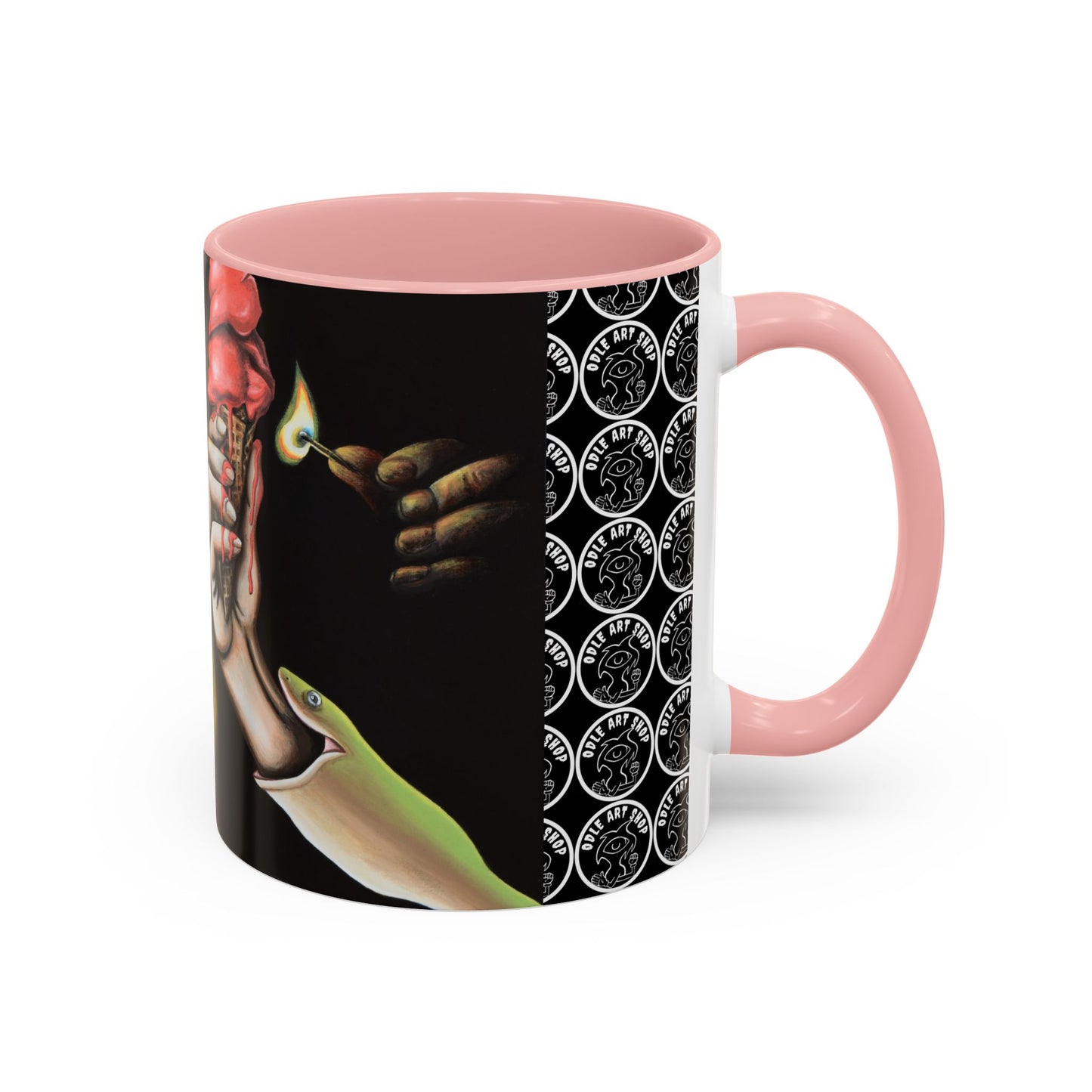 Unique Artistic Accent Coffee Mug with Colorful Ice Cream Design