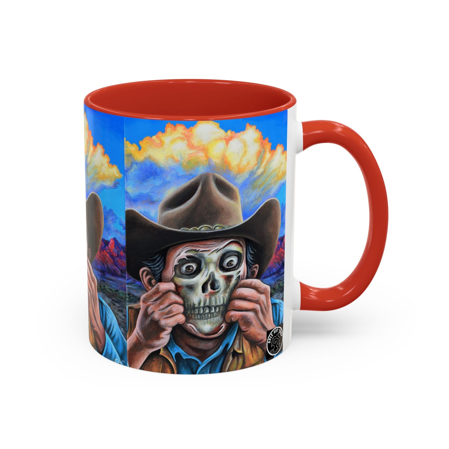 Day of the Dead Accent Coffee Mug, Colorful Skull Design Mug, Halloween Coffee Cup, Gift for Latinos, Unique Art Coffee Mug