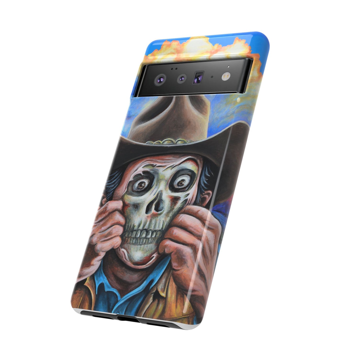 Skull Cowboy Phone Case - Tough Cases with Bold Artwork, Unique Gift for Halloween, Bold Aesthetic, Ideal for Music Lovers, [...]