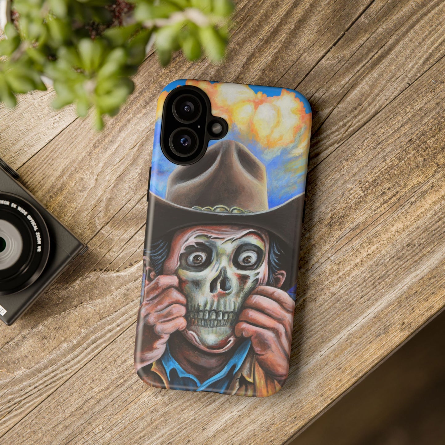 Skull Cowboy Phone Case - Tough Cases with Bold Artwork, Unique Gift for Halloween, Bold Aesthetic, Ideal for Music Lovers, [...]
