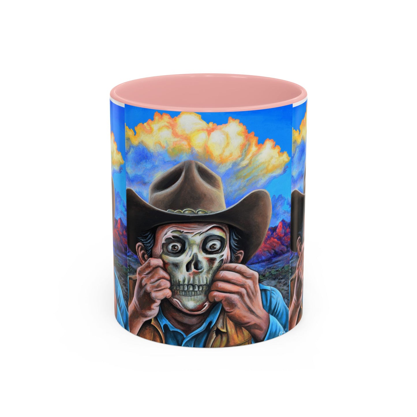 Day of the Dead Accent Coffee Mug, Colorful Skull Design Mug, Halloween Coffee Cup, Gift for Latinos, Unique Art Coffee Mug