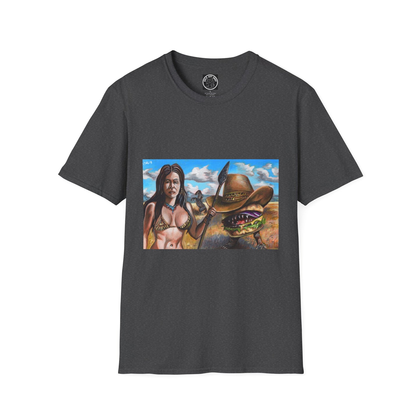 Vibrant Graphic Tee with Western Vibes, Unisex Softstyle T-Shirt, Casual Style, Gift for Cowboys, Everyday Wear, Festival Attire