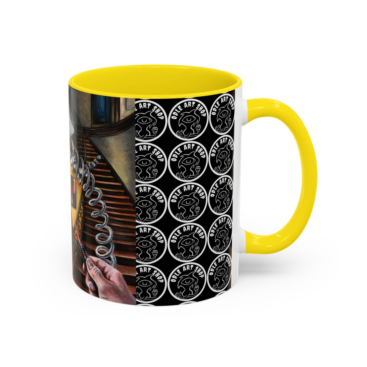 Surreal Dinner Party Accent Coffee Mug — Whimsical Art Coffee Cup (11/15oz)