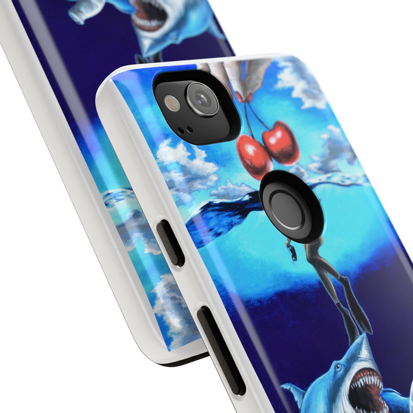 Shark Art Phone Case - Tough Cases, Unique Phone Accessories, Ocean-Inspired Gift, Underwater Art, Fun Phone Cover, Beach Lover Gift