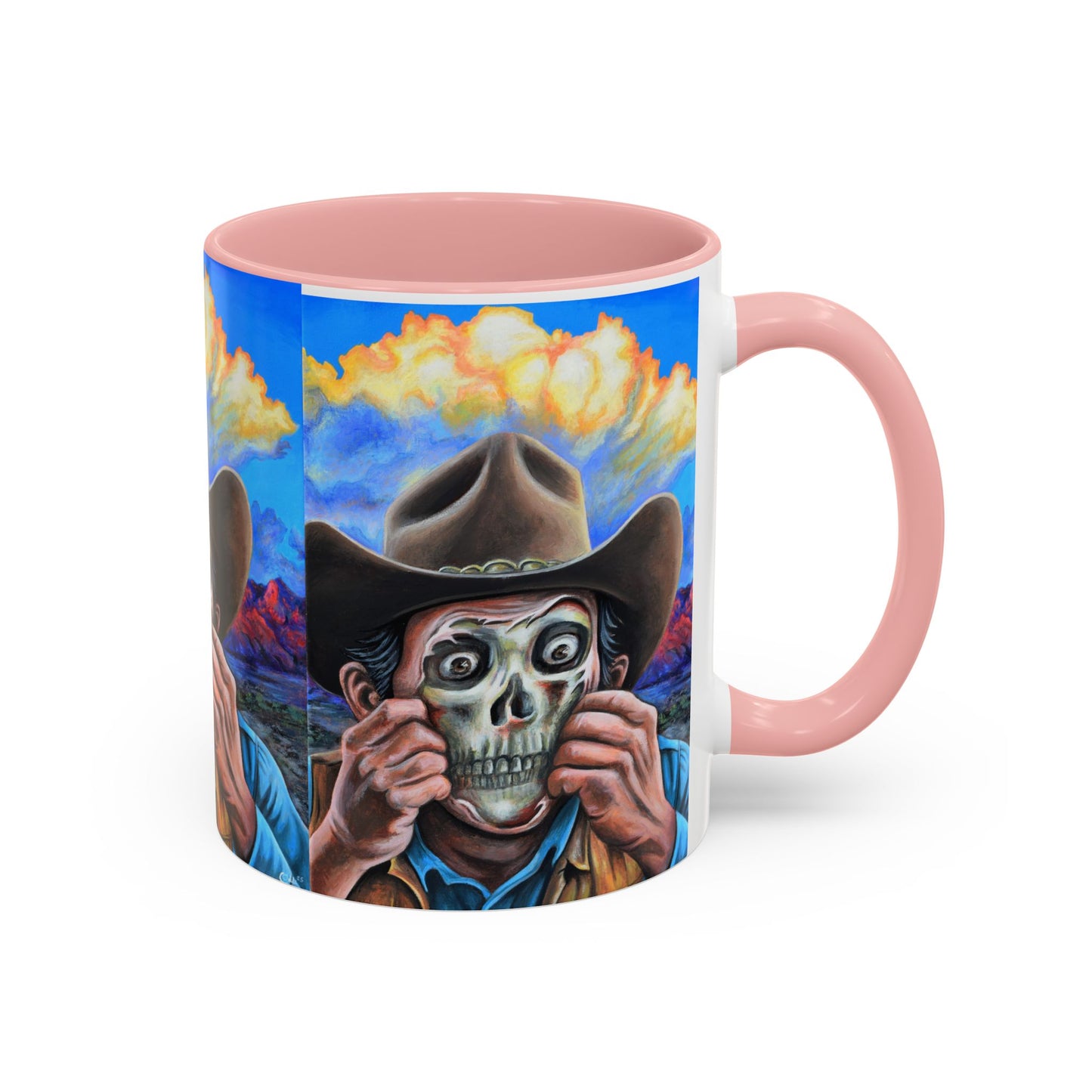Day of the Dead Accent Coffee Mug, Colorful Skull Design Mug, Halloween Coffee Cup, Gift for Latinos, Unique Art Coffee Mug