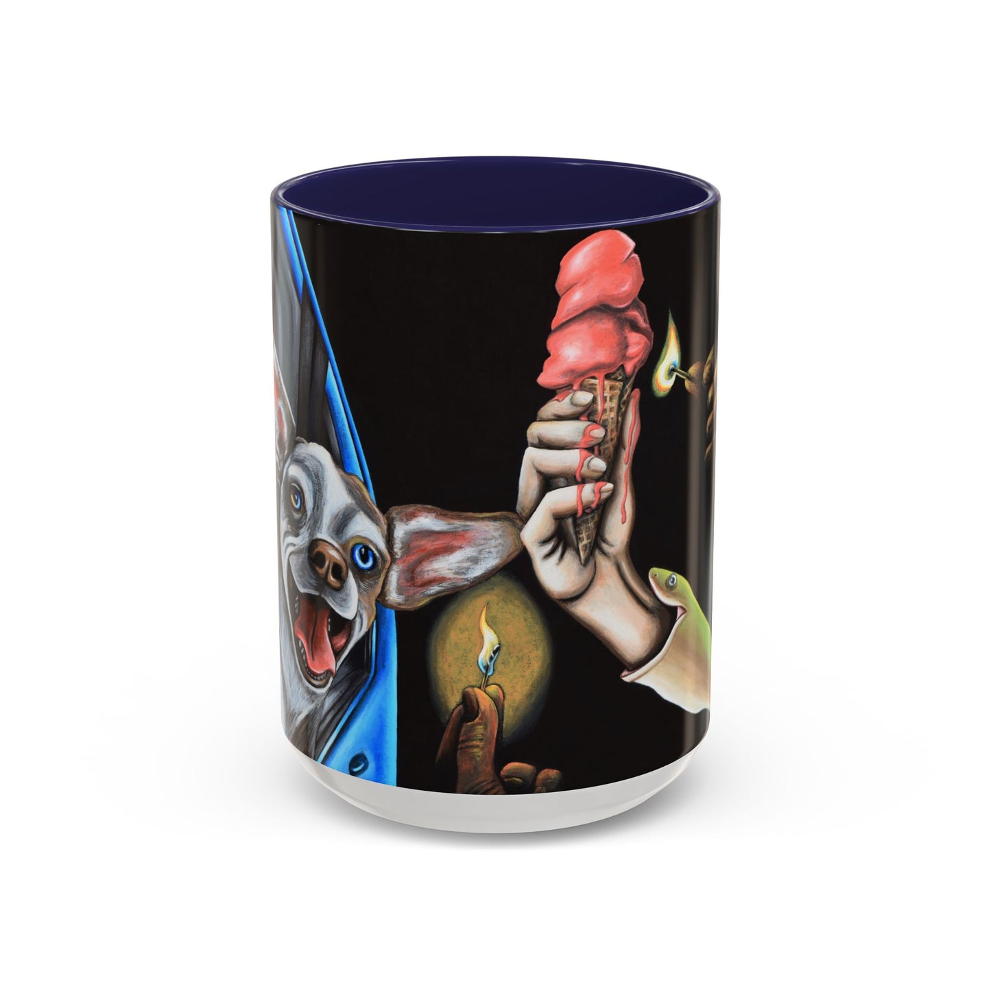 Unique Artistic Accent Coffee Mug with Colorful Ice Cream Design