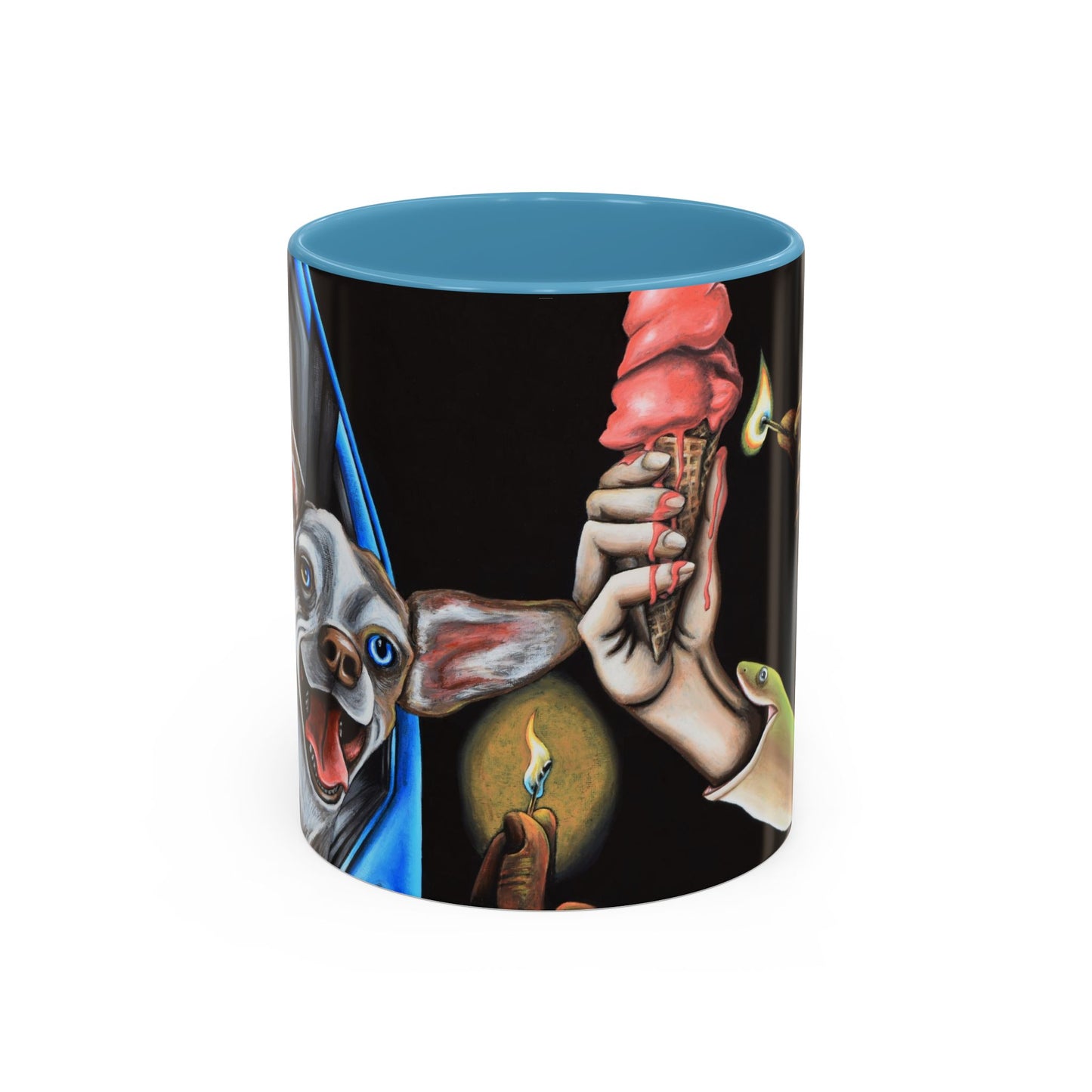 Unique Artistic Accent Coffee Mug with Colorful Ice Cream Design