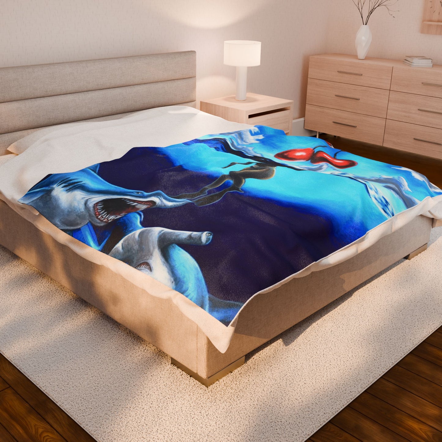 Vibrant Velveteen Plush Blanket, Cozy Throw for Home Decor, Unique Gift for Holidays, Chill Vibes, Comfortable Blanket
