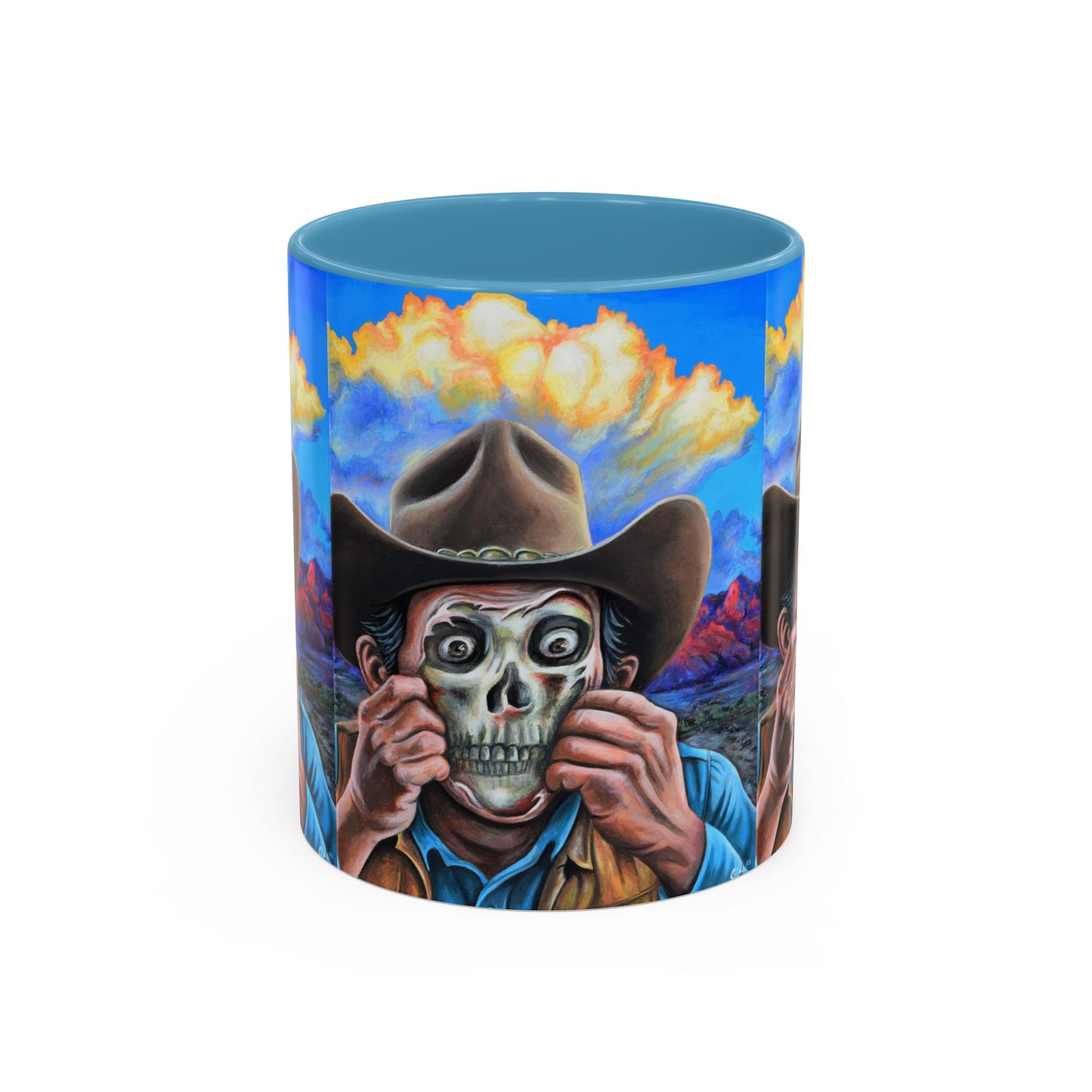 Day of the Dead Accent Coffee Mug, Colorful Skull Design Mug, Halloween Coffee Cup, Gift for Latinos, Unique Art Coffee Mug