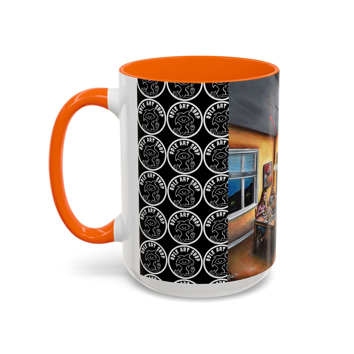 Surreal Dinner Party Accent Coffee Mug — Whimsical Art Coffee Cup (11/15oz)