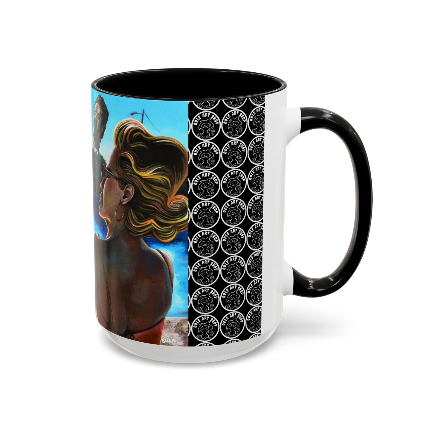 Surreal Poolside Art Coffee Mug — Color Accent 11/15oz